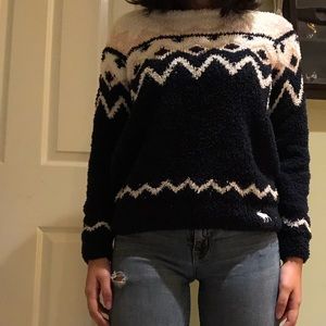 Blue, White, and Baby Pink sweater from abercrombie  and fitch